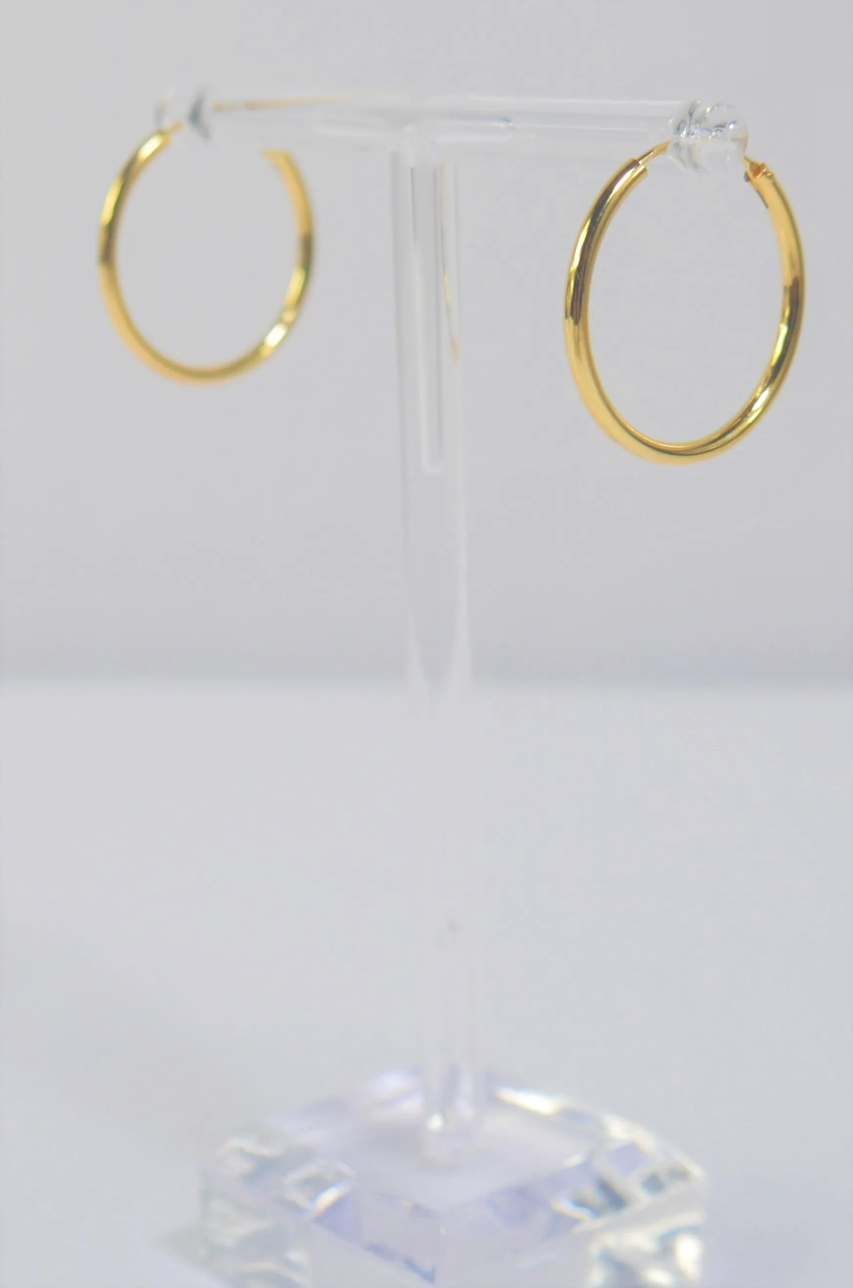 Basic & Fab .8" Hoops Gold Plated Sterling Silver Earrings