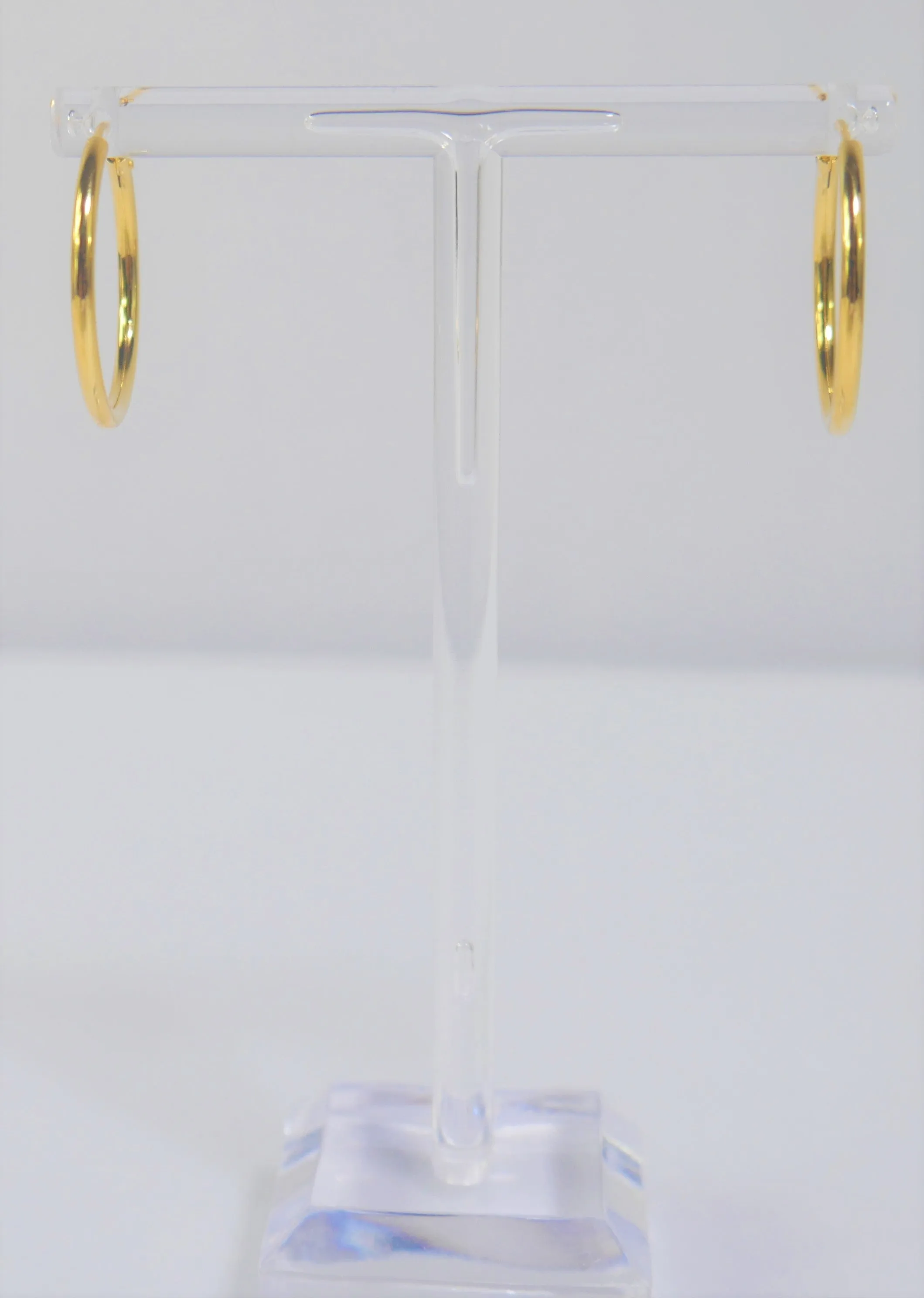 Basic & Fab .8" Hoops Gold Plated Sterling Silver Earrings