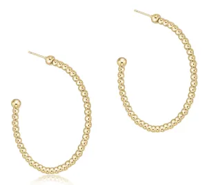 Beaded Classic 1.25" Post Hoop Earrings