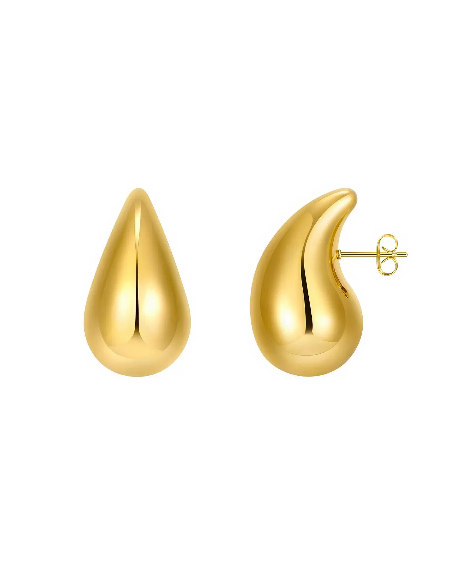 Belva Teardrop Bold Ear Studs - Gold