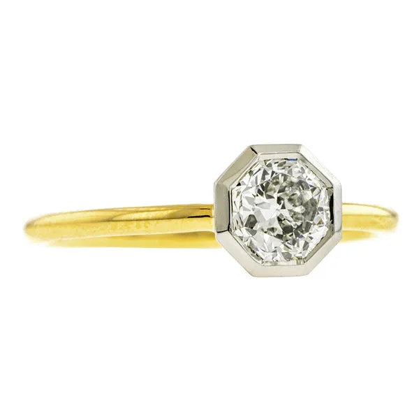 Bezel Set Octagonal Engagement Ring, 0.81ct.- Heirloom by Doyle & Doyle