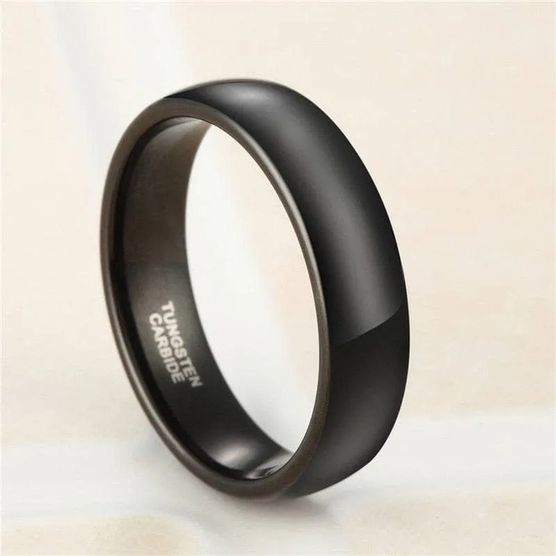 Black Dome Tungsten Carbide Men's Wedding Band