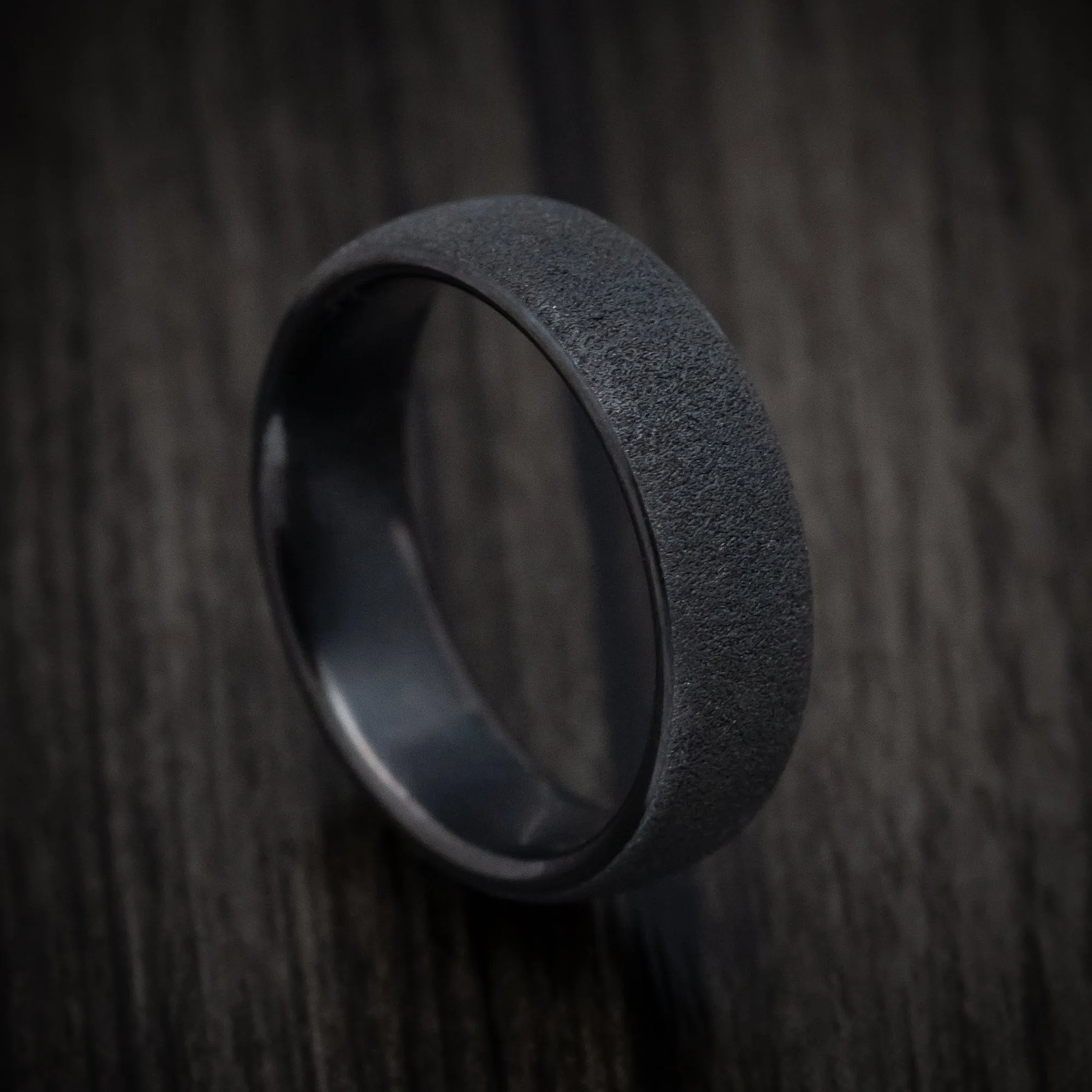 Black Titanium Concrete Finish Mens Band