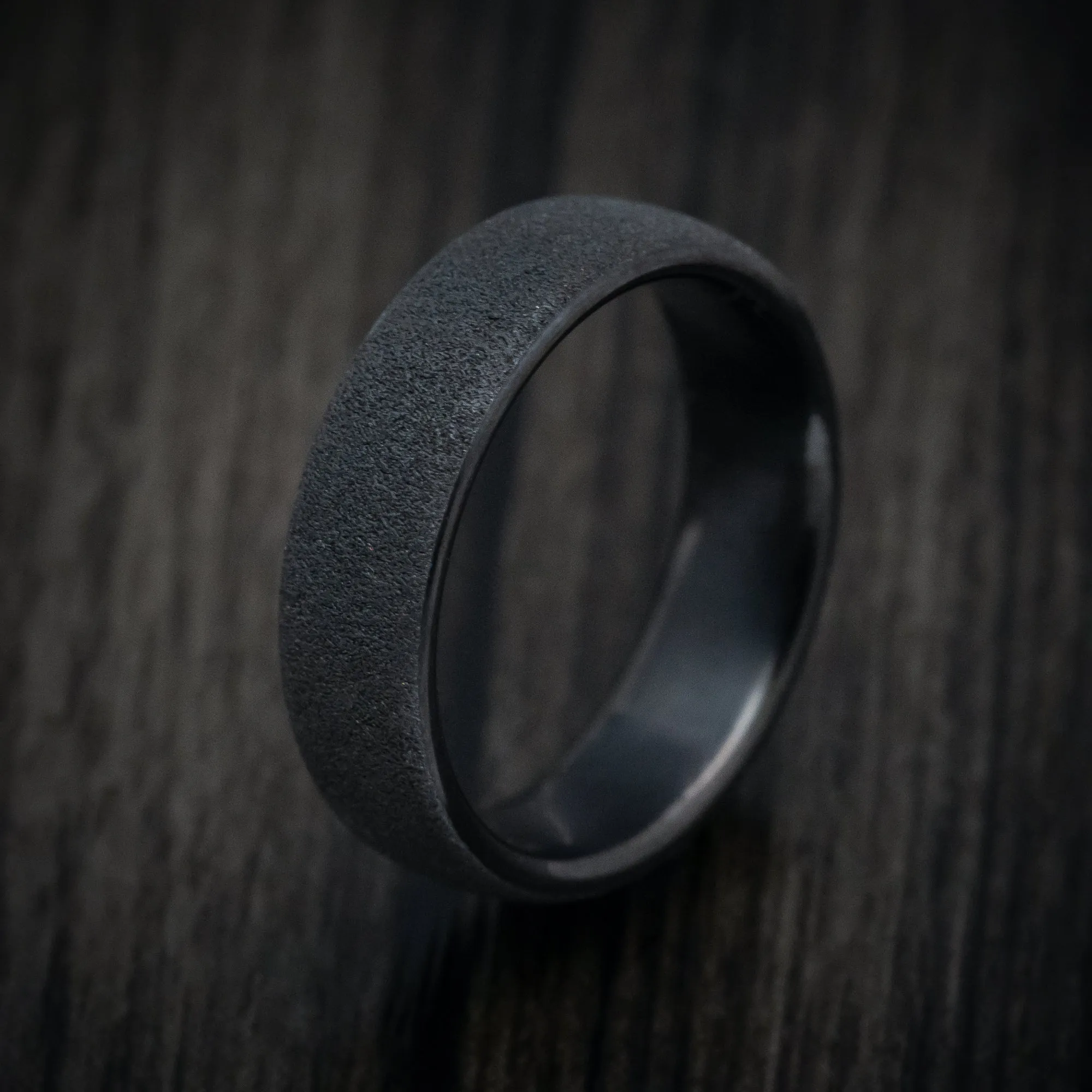 Black Titanium Concrete Finish Mens Band