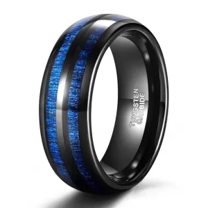 Blue Maple Inlay Men's Tungsten Wedding Band