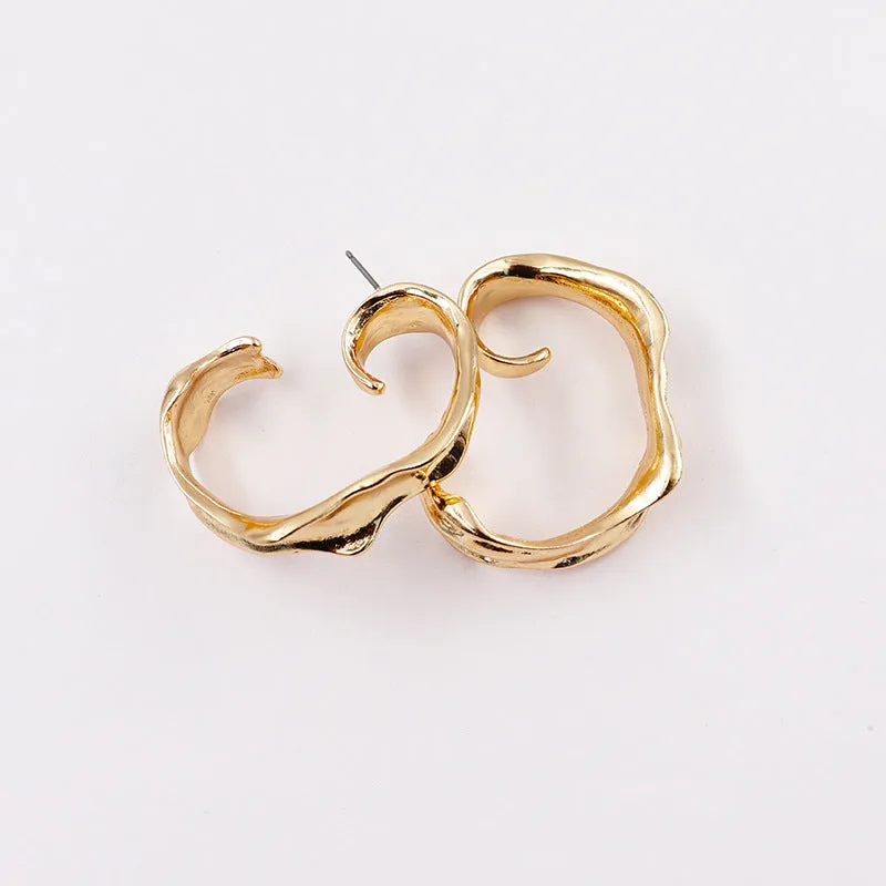 Bold Geometric Alloy Stud Earrings - Vienna Verve Collection