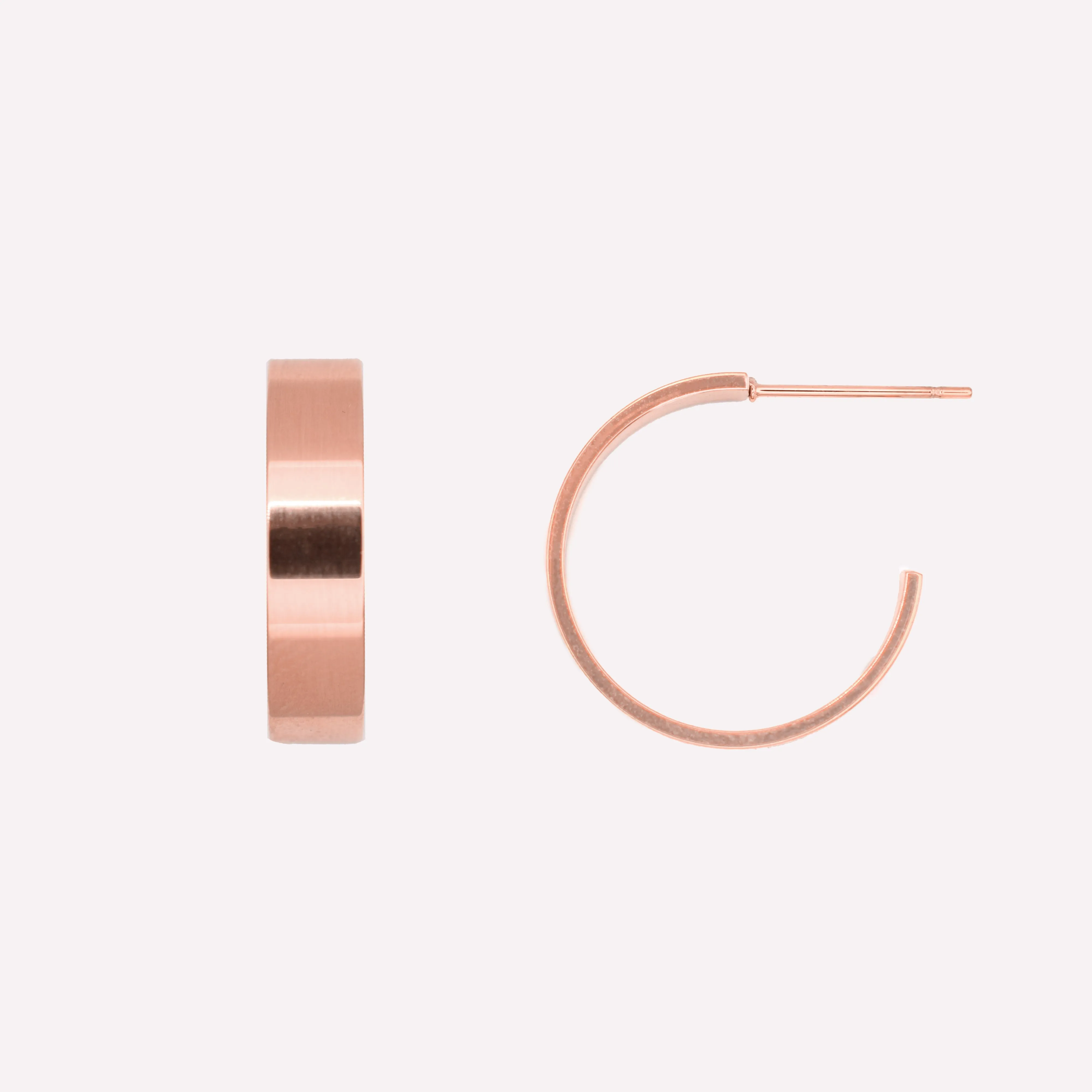 BOLD HOOP EARRINGS IN ROSE GOLD