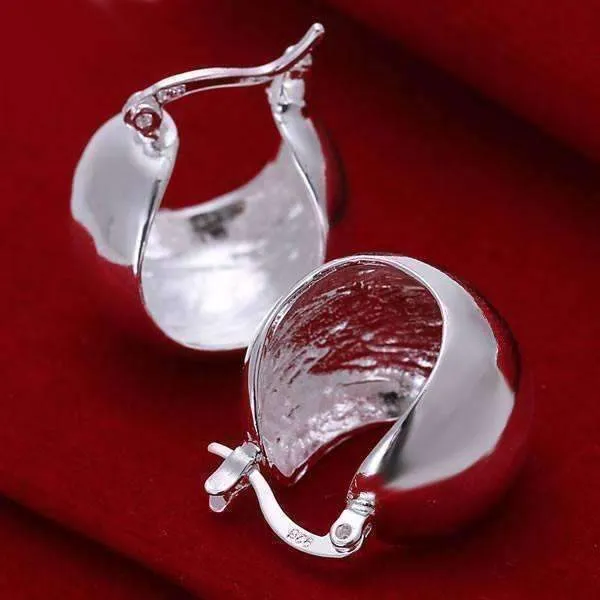 Bold Petite Silver Hoop Earrings For Woman