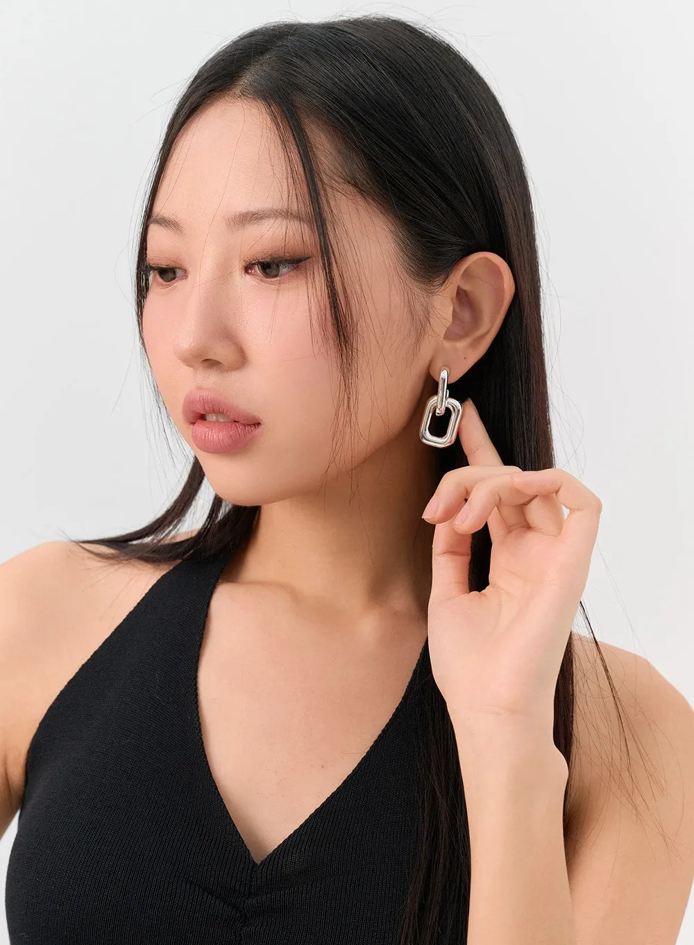 Bold Square Chain Earrings IN302