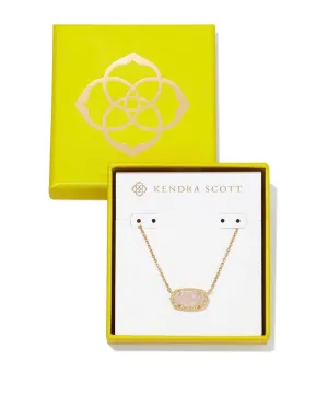 Boxed Elisa Gold Pendant Necklace in Iridescent Drusy