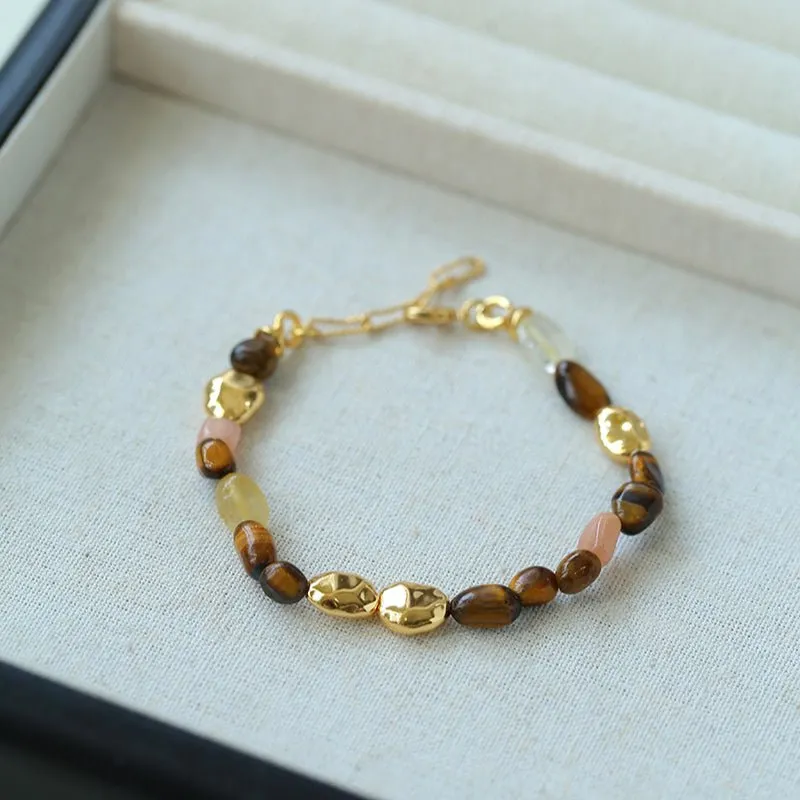 Caramel Summer Colorful Gemstone Beaded Bracelet