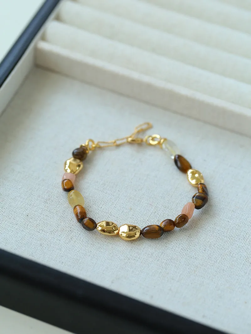 Caramel Summer Colorful Gemstone Beaded Bracelet