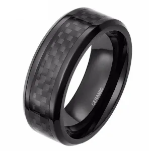 Carbon Fiber Men's Ceramic Wedding Band