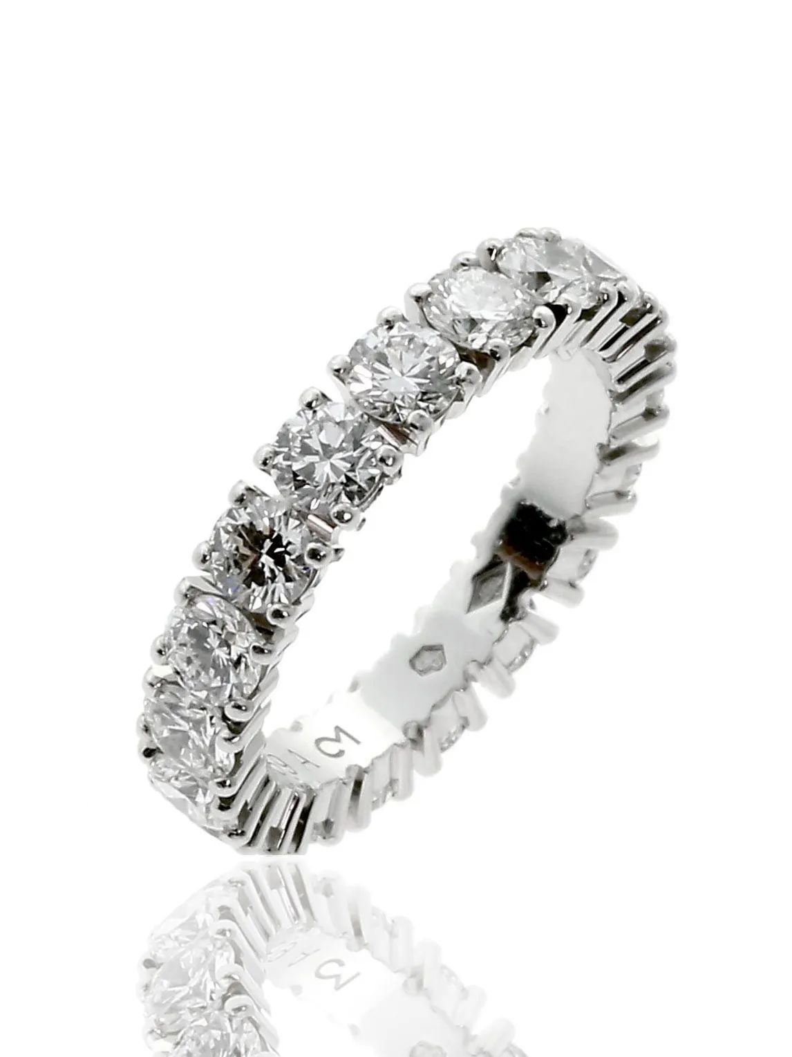 Cartier Platinum Diamond Eternity Wedding Band Ring 1.94Ct Sz 51