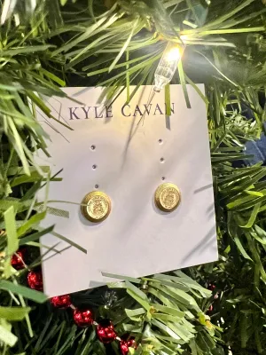 CGA Crest Florentine Petite Earrings - Cavan Gold