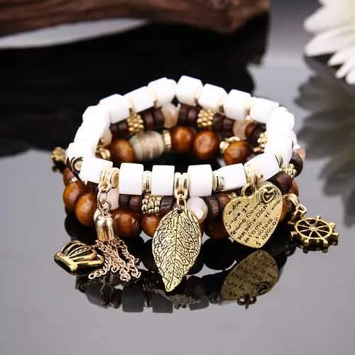 Charm Multilayer Tassel Bracelets Leaf Anchor Bracelet