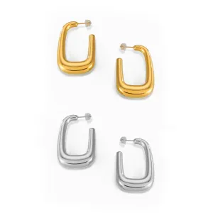 Chic Urbanite Titanium Gold-Plated U-Shaped Earrings