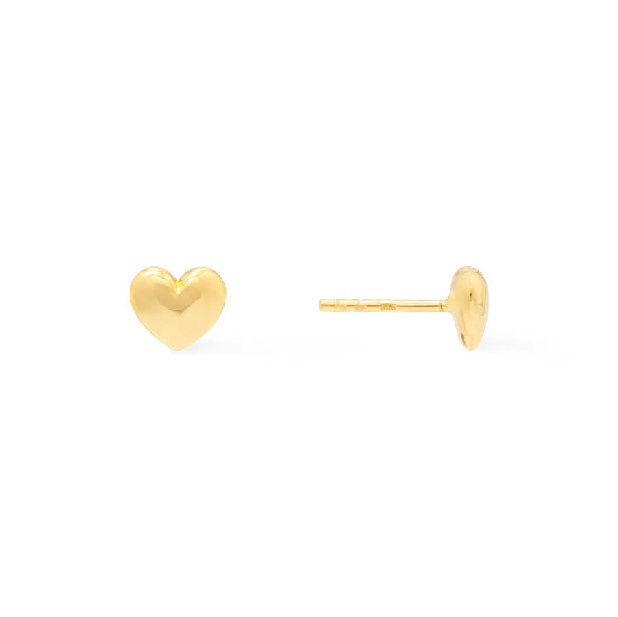 Classic Heart Gold Stud Earrings