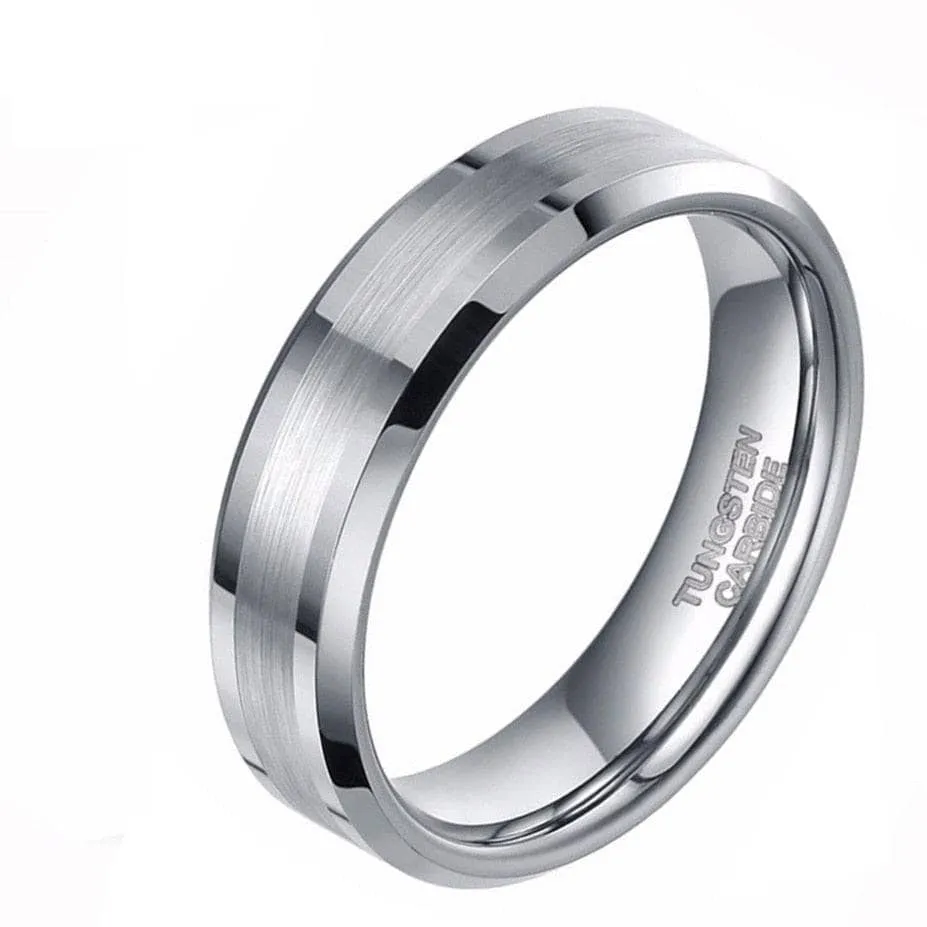 Classic Men's Brushed Tungsten Carbide Wedding Band