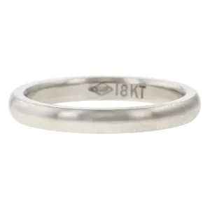 Comfort Fit Wedding Band Ring, 2.5mm 18kw