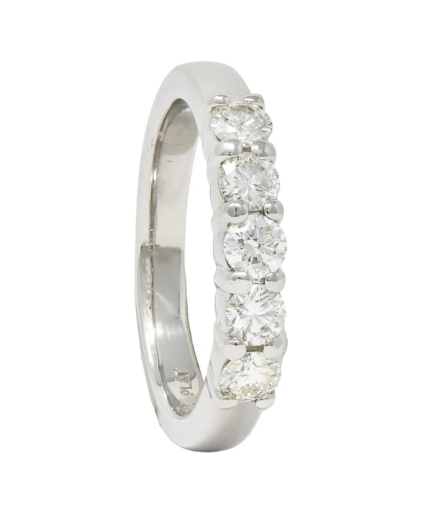 Contemporary 0.50 CTW Diamond Platinum Stacking Wedding Band Ring