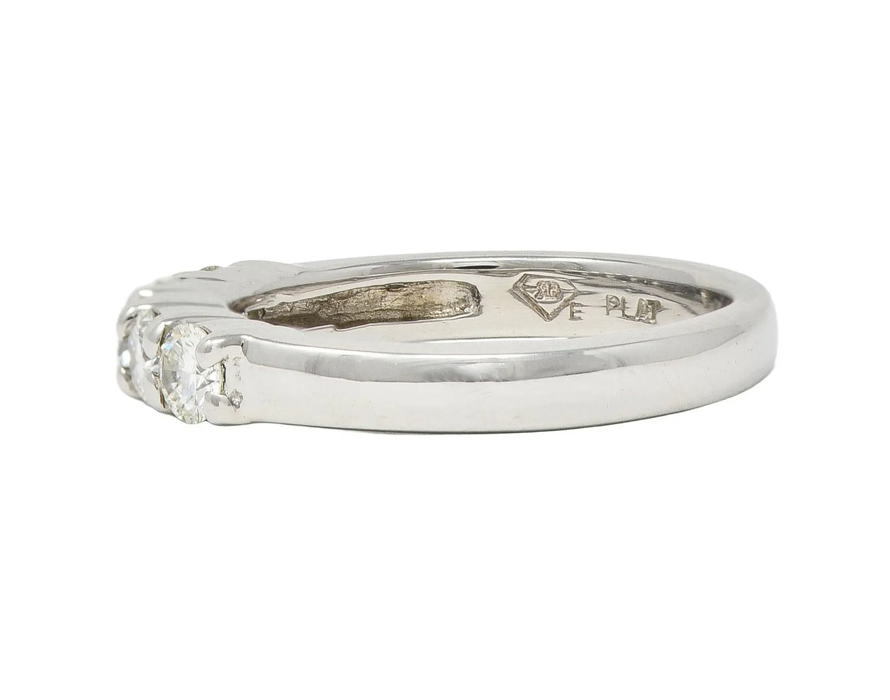 Contemporary 0.50 CTW Diamond Platinum Stacking Wedding Band Ring