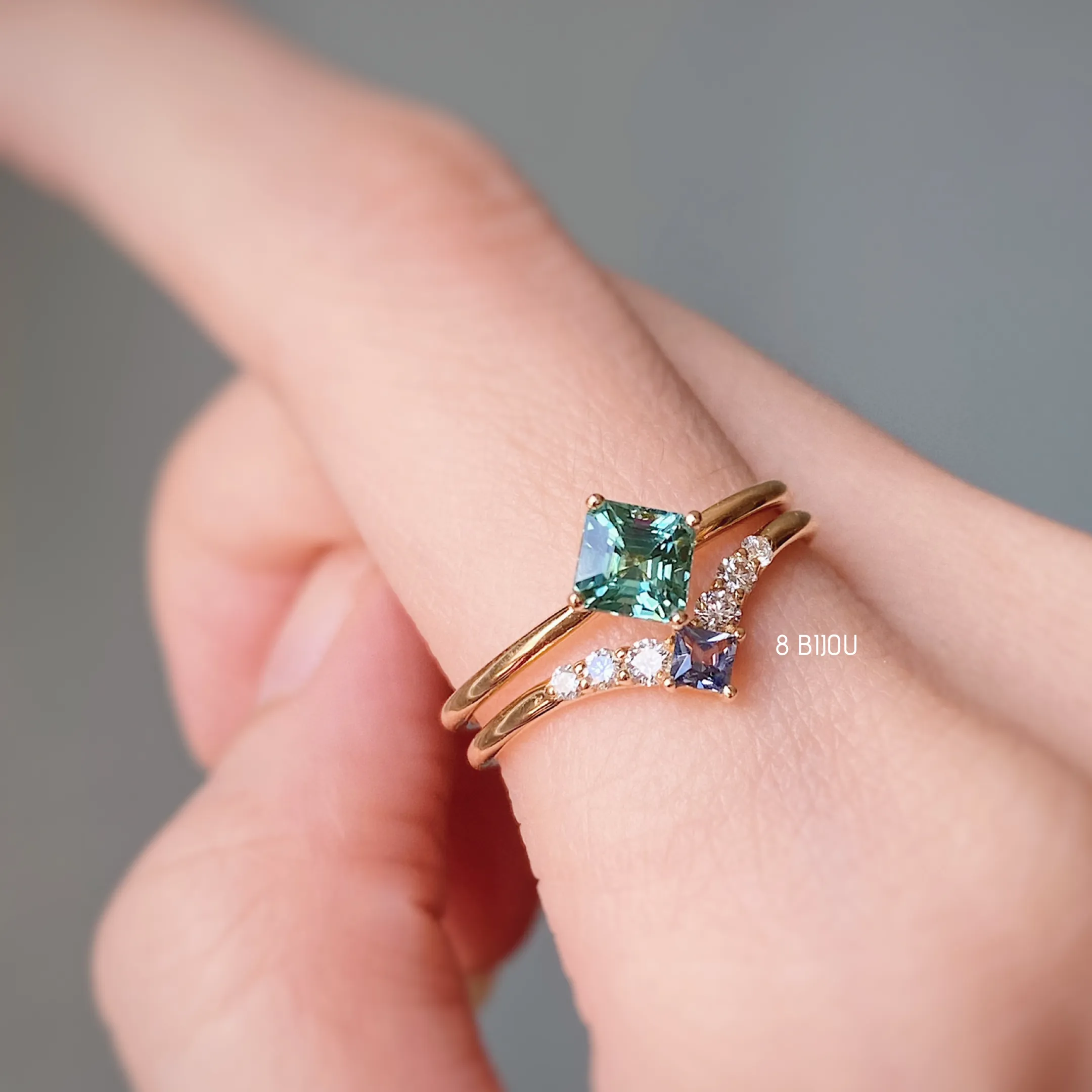 CONTEMPORARY SOUL・18K CHAMPAGNE GOLD TOURMALINE & DIAMOND SET RING