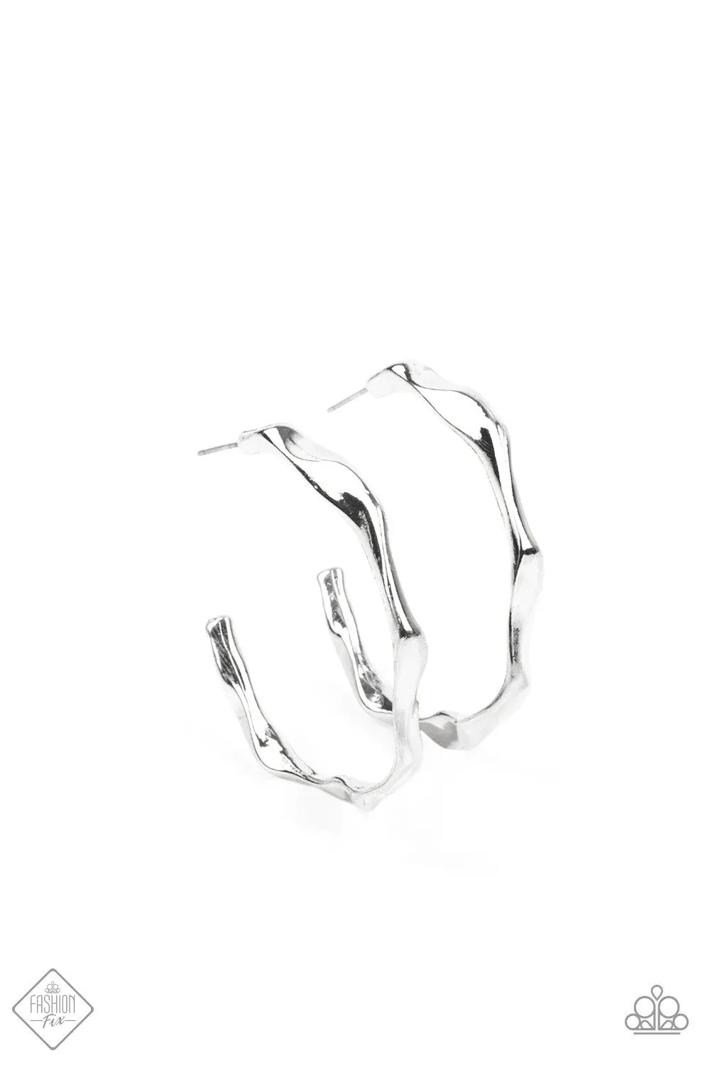 Coveted Curves Silver Hoop Earrings - Paparazzi Accessories