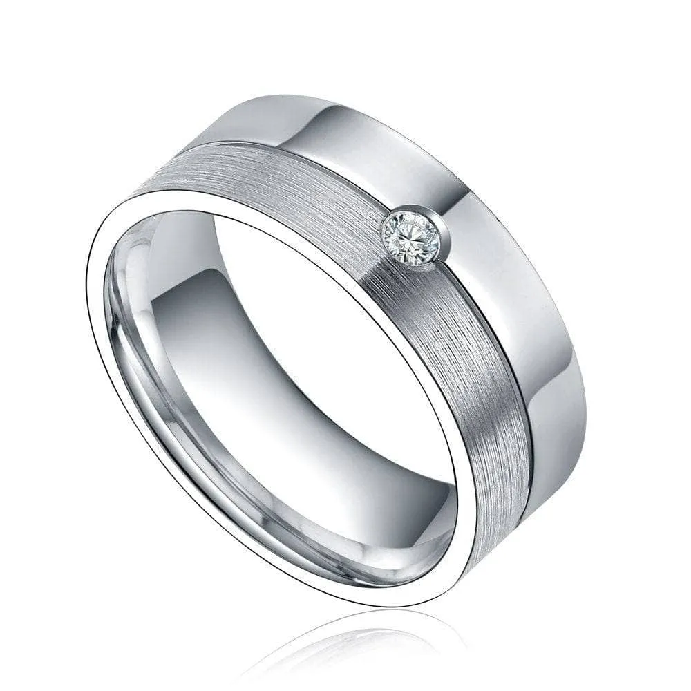 Created Diamond Titanium Men's Wedding Band