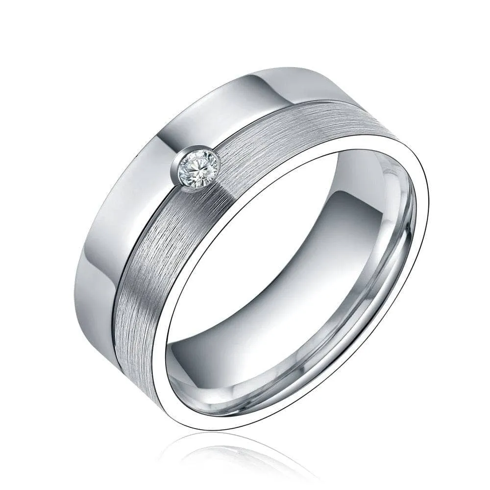 Created Diamond Titanium Men's Wedding Band