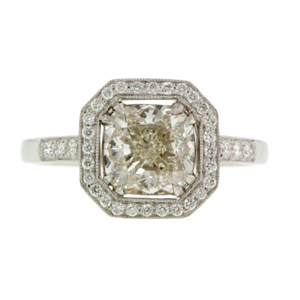 Cushion Halo Ring, Cushion 1.90ct