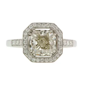 Cushion Halo Ring, Cushion 1.90ct