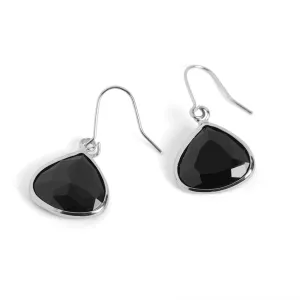 Dew Drop Earrings - Black/Silver