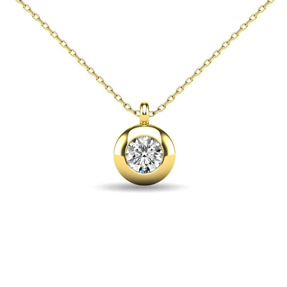 Diamond 1/10 ct tw Bezel Set Pendant in 10K Yellow Gold