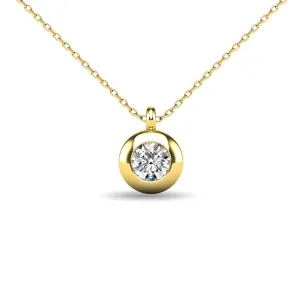 Diamond 1/10 ct tw Bezel Set Pendant in 10K Yellow Gold