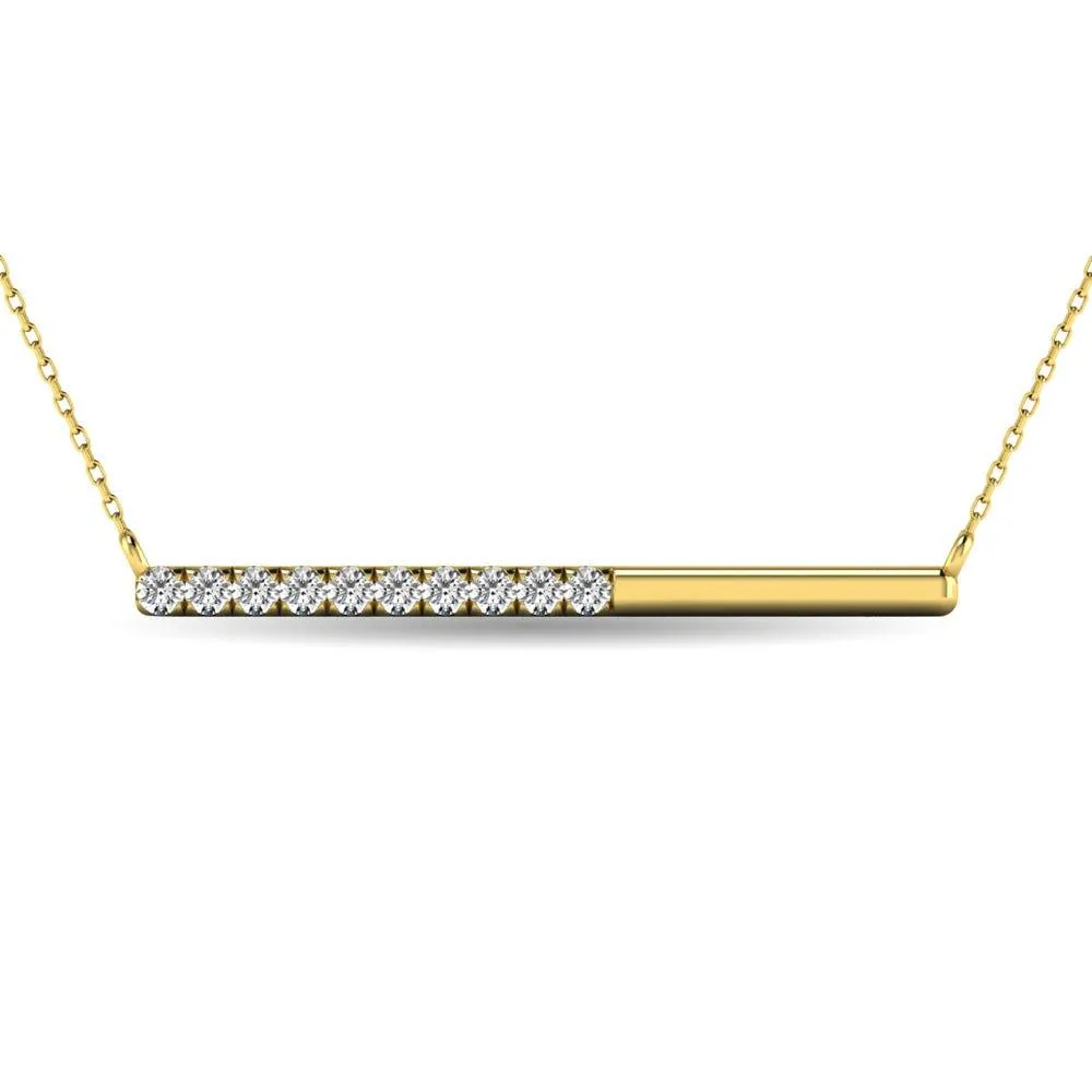 Diamond 1/6 ct tw Diamline Necklace in 10K Yellow Gold