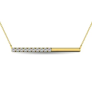 Diamond 1/6 ct tw Diamline Necklace in 10K Yellow Gold