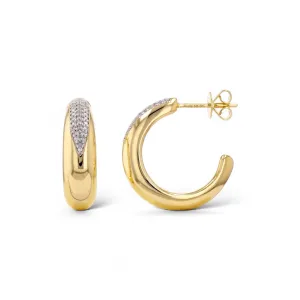 Diamond Pavé & Chunky Gold Hoop Studs