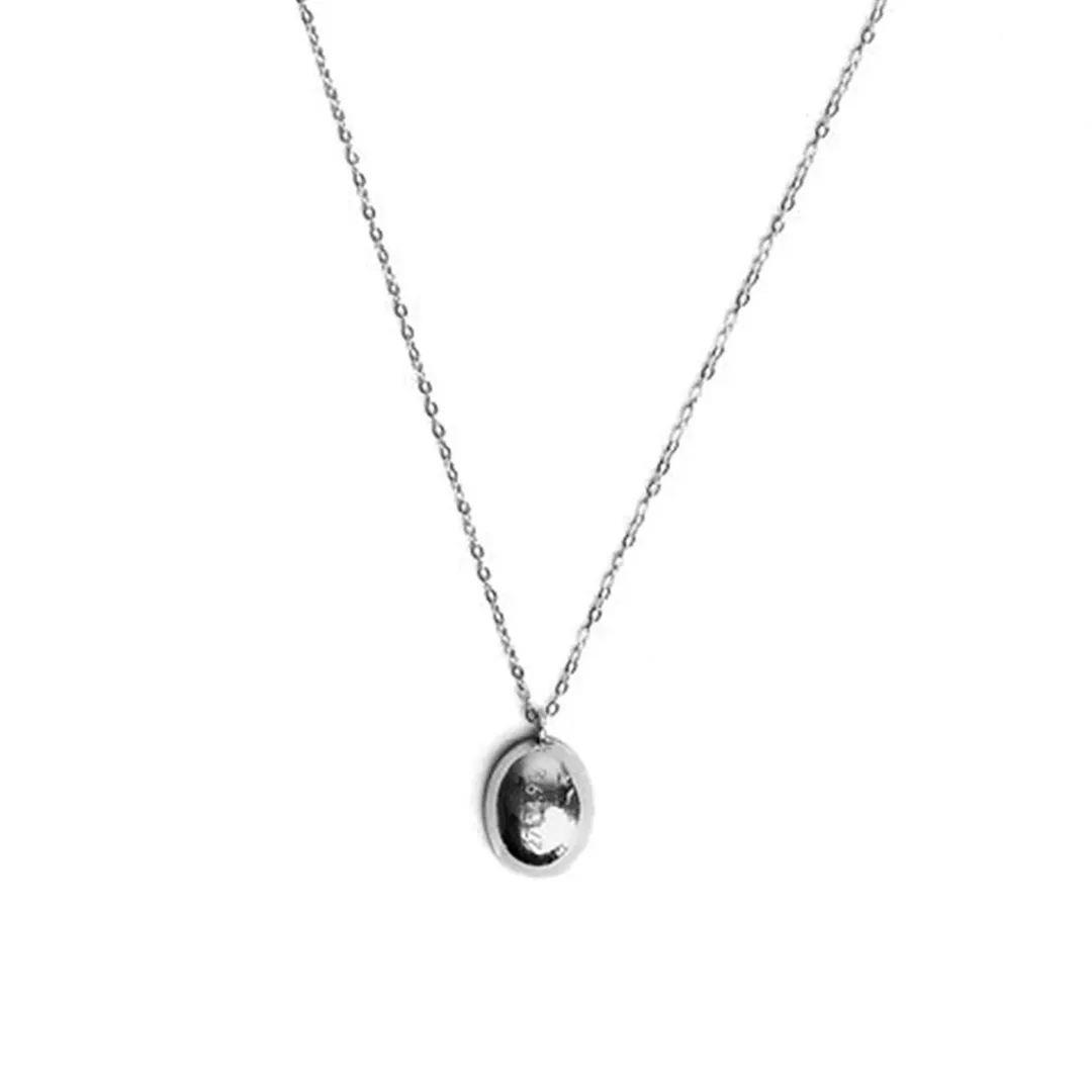 Dome Date Engraved Necklace - Sterling Silver