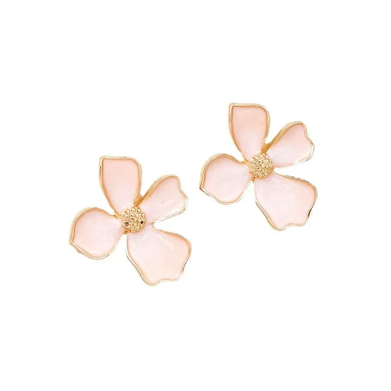 Dopamine Flower Metal Drop Earrings Set - Vienna Verve Collection