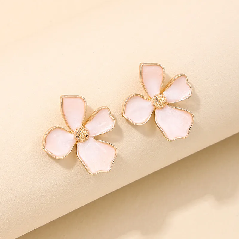 Dopamine Flower Metal Drop Earrings Set - Vienna Verve Collection