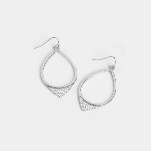 Embellished Teardrop Dangles - Silver