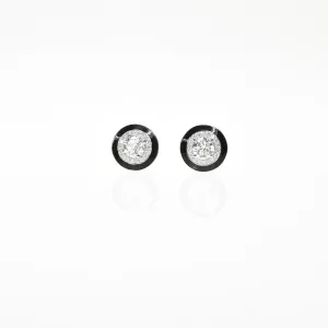 Enamel Diamond Halo Studs