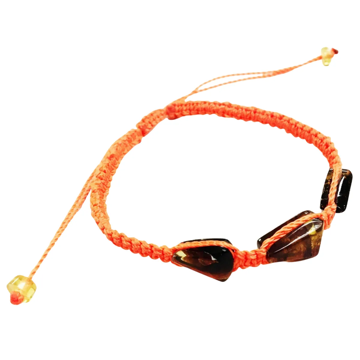 Erika Triple Amber Macrame Pull String Bracelet - Mexico