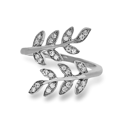 Fallen Leaves Fashion Ring In 18k Gold With Diamonds