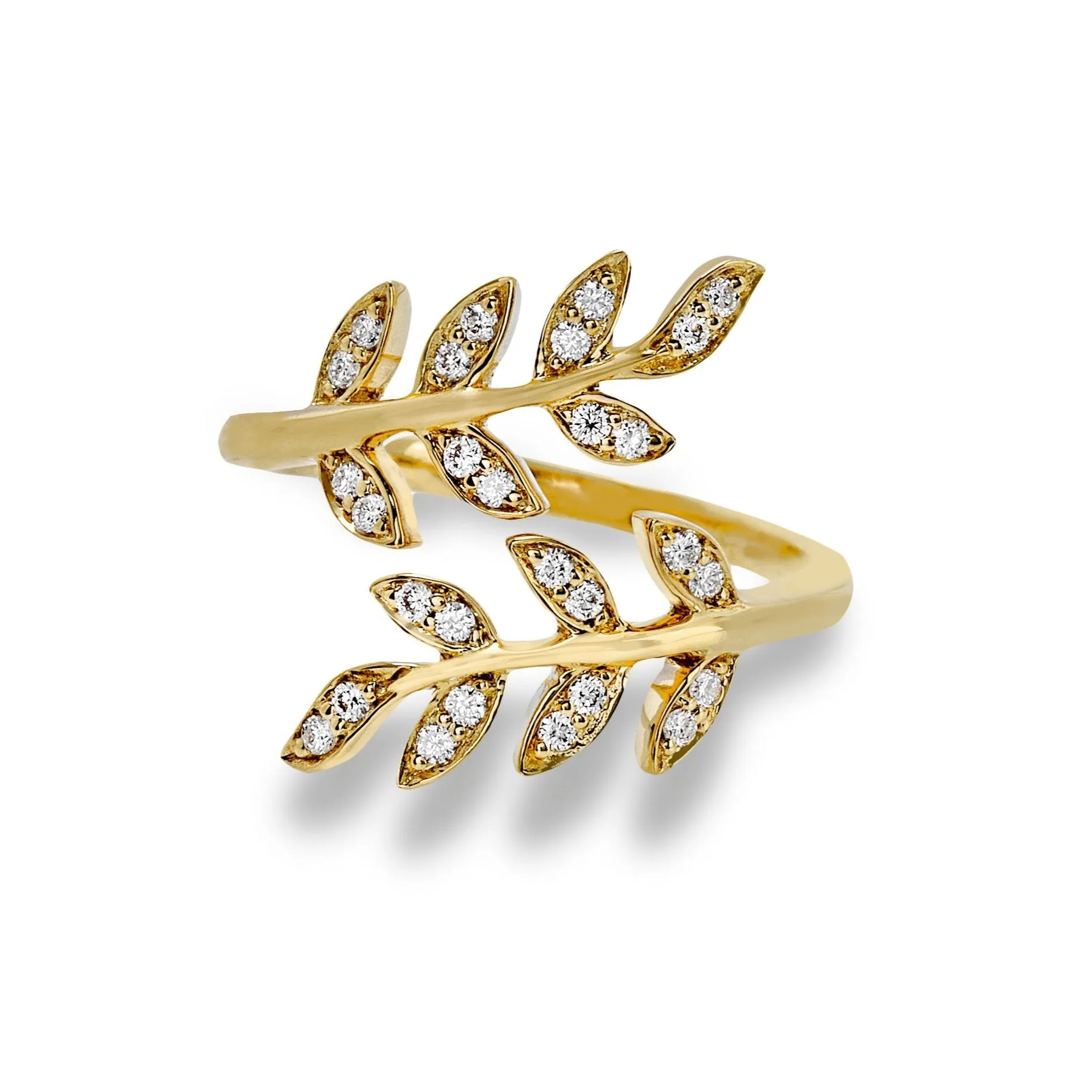 Fallen Leaves Fashion Ring In 18k Gold With Diamonds