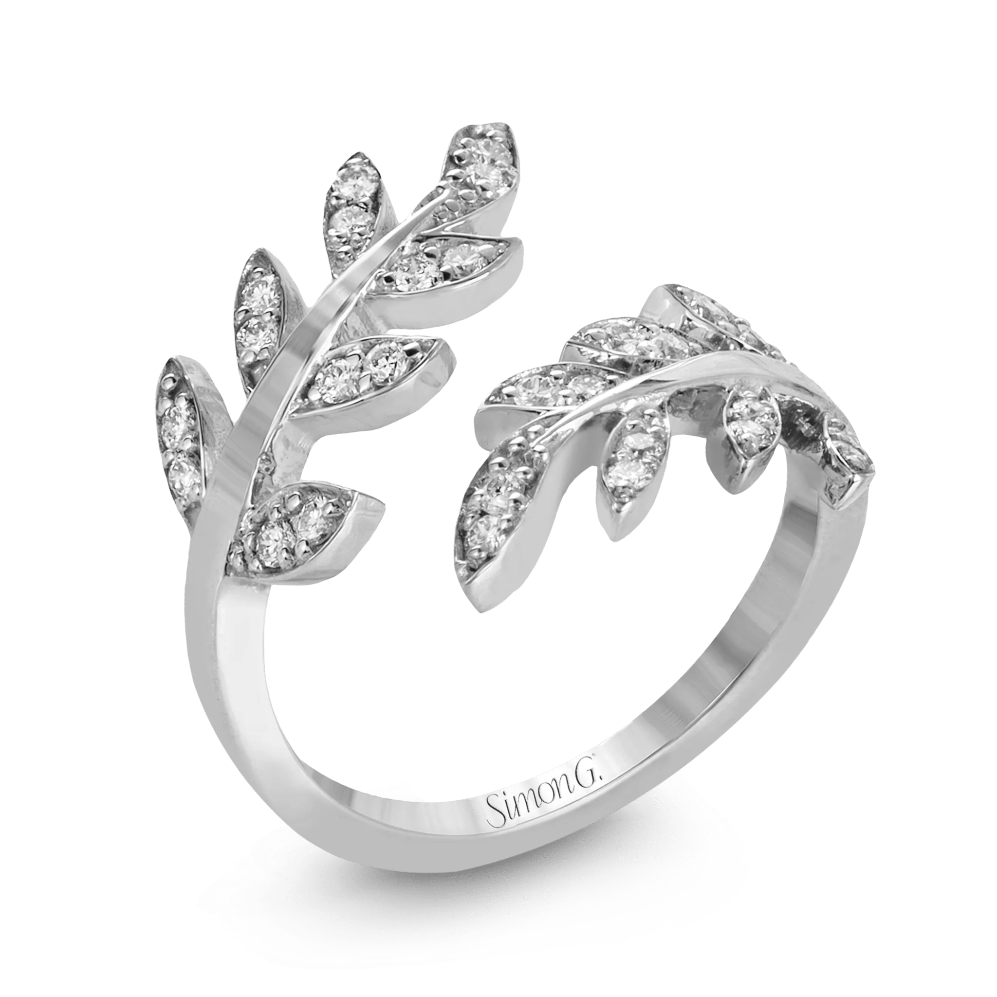 Fallen Leaves Fashion Ring In 18k Gold With Diamonds