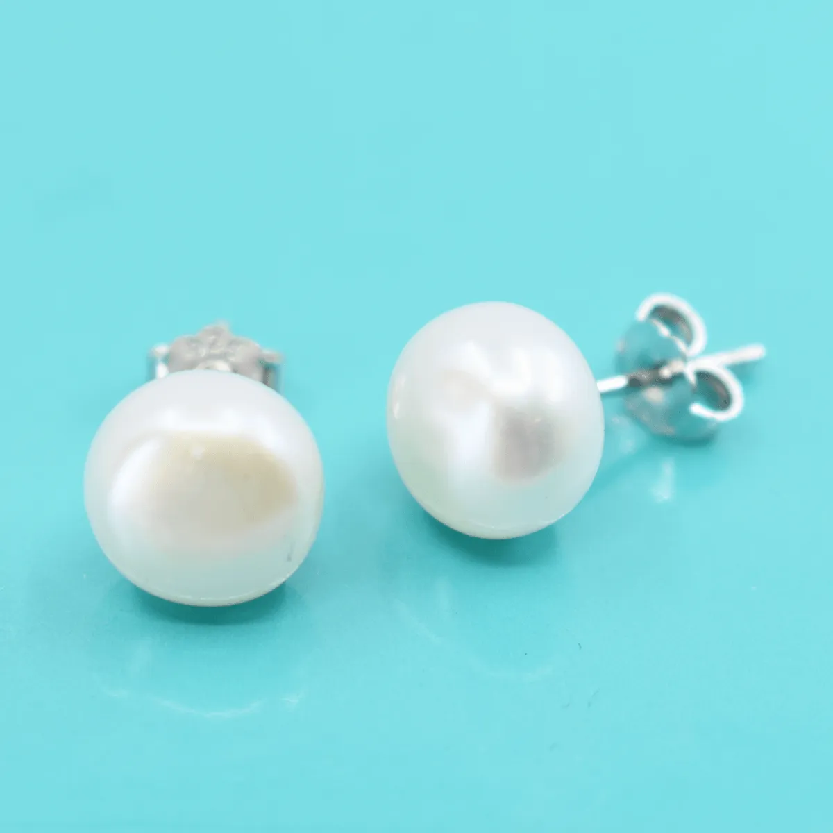 Freshwater Pearl Stud Earrings, Medium, 8mm, Sterling