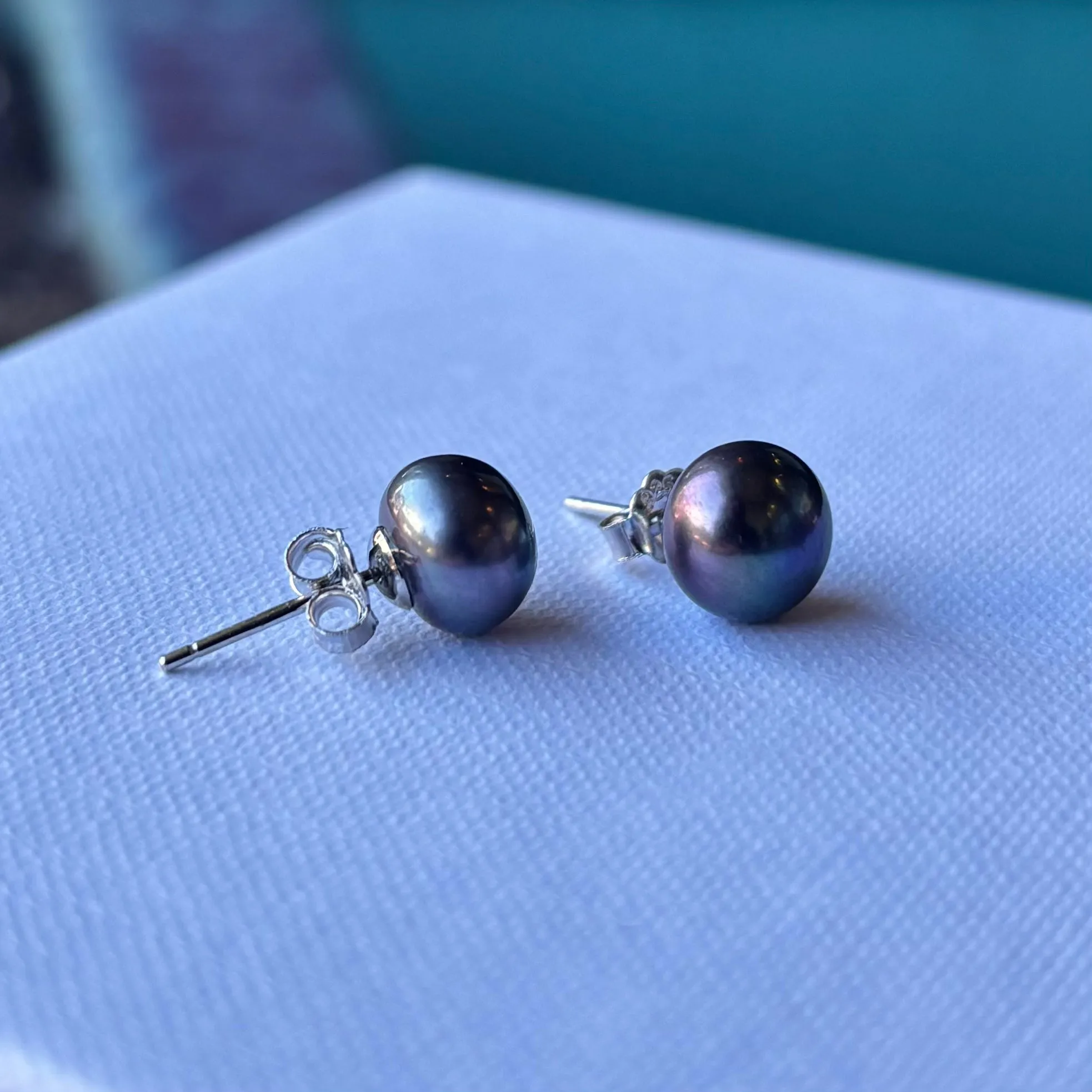 Freshwater Pearl Stud Earrings, Medium, 8mm, Sterling