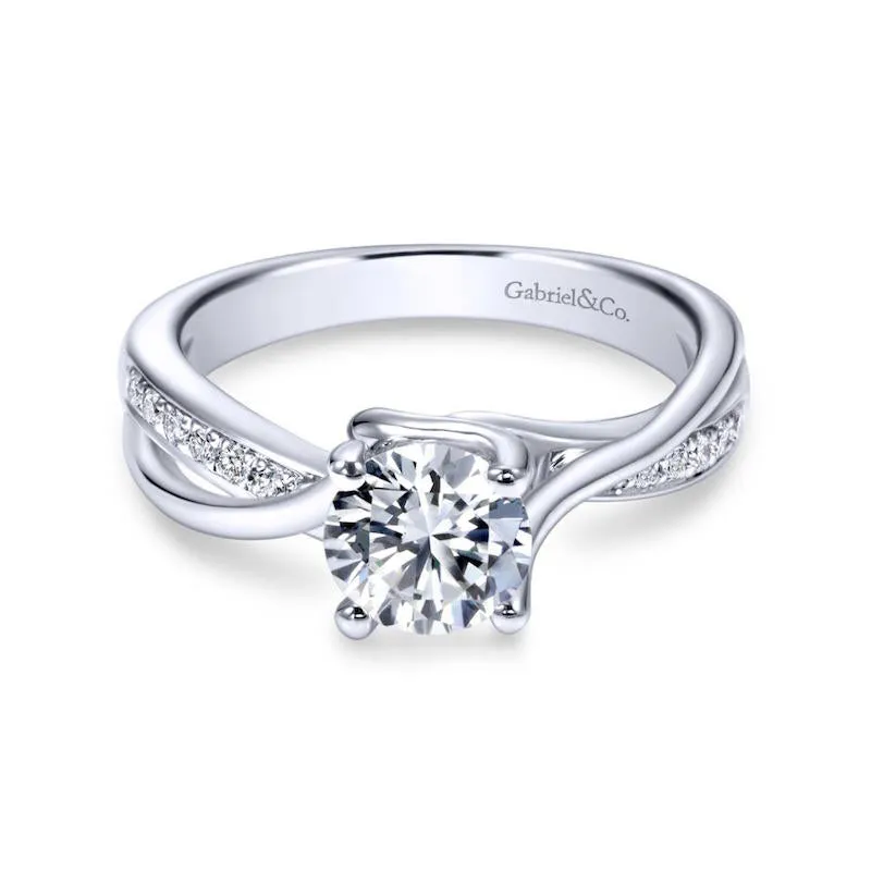 Gabriel & Co. 14k White Gold Contemporary Bypass Engagement Ring